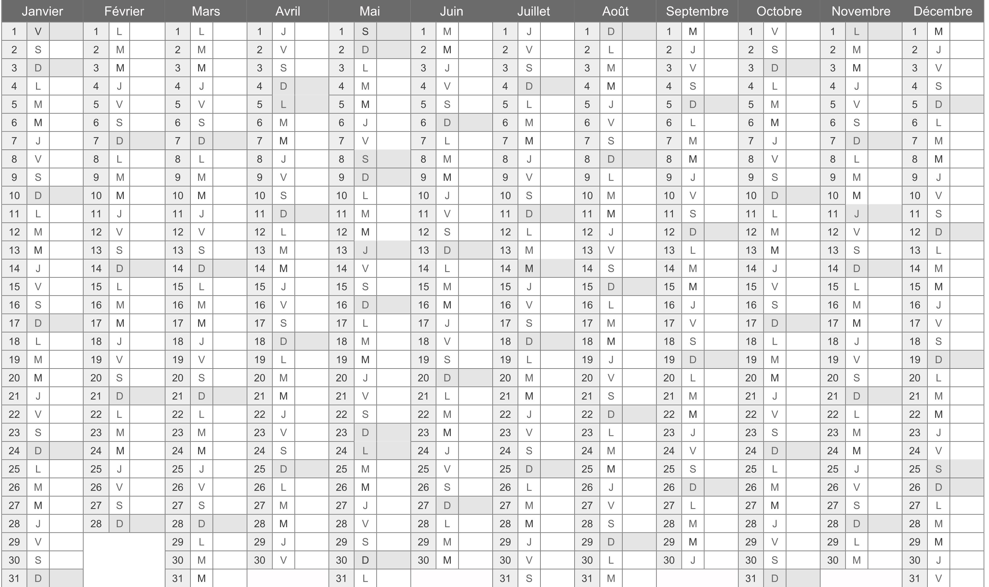 Calendrier
